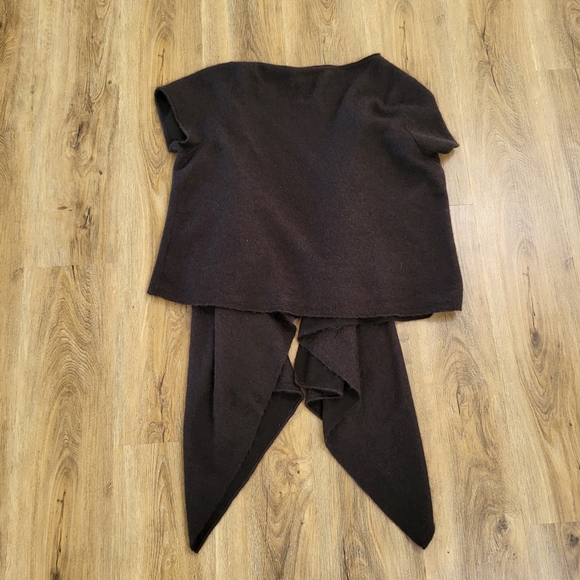 Eileen Fisher Open Front Cardigan Sweater Wool Mohair Size 1X Waterfall Black - Picture 7 of 8